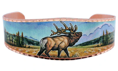 Elegant bracelet featuring motifs of Mexican fauna in warm earthy tones.