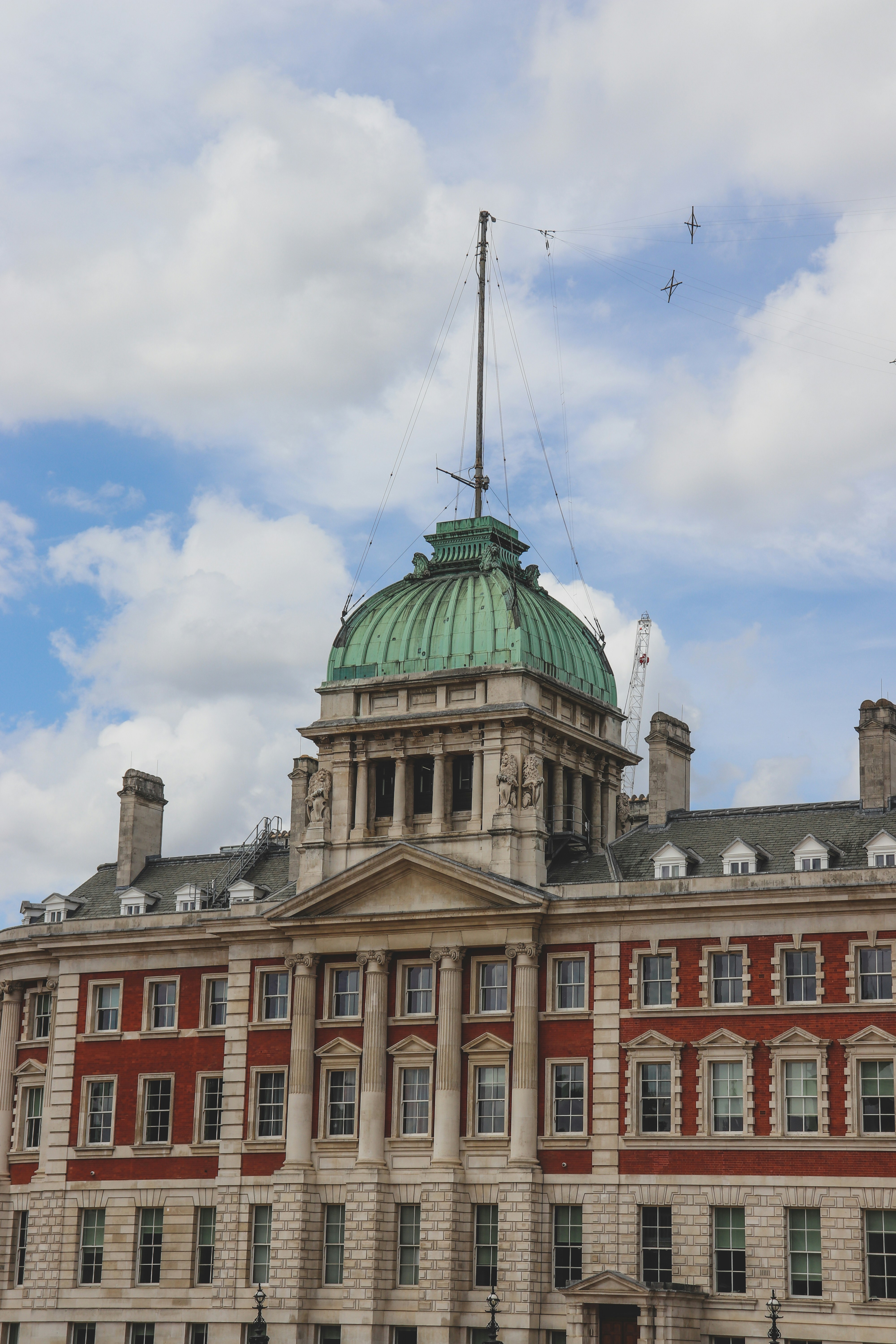 a building with a green dome
