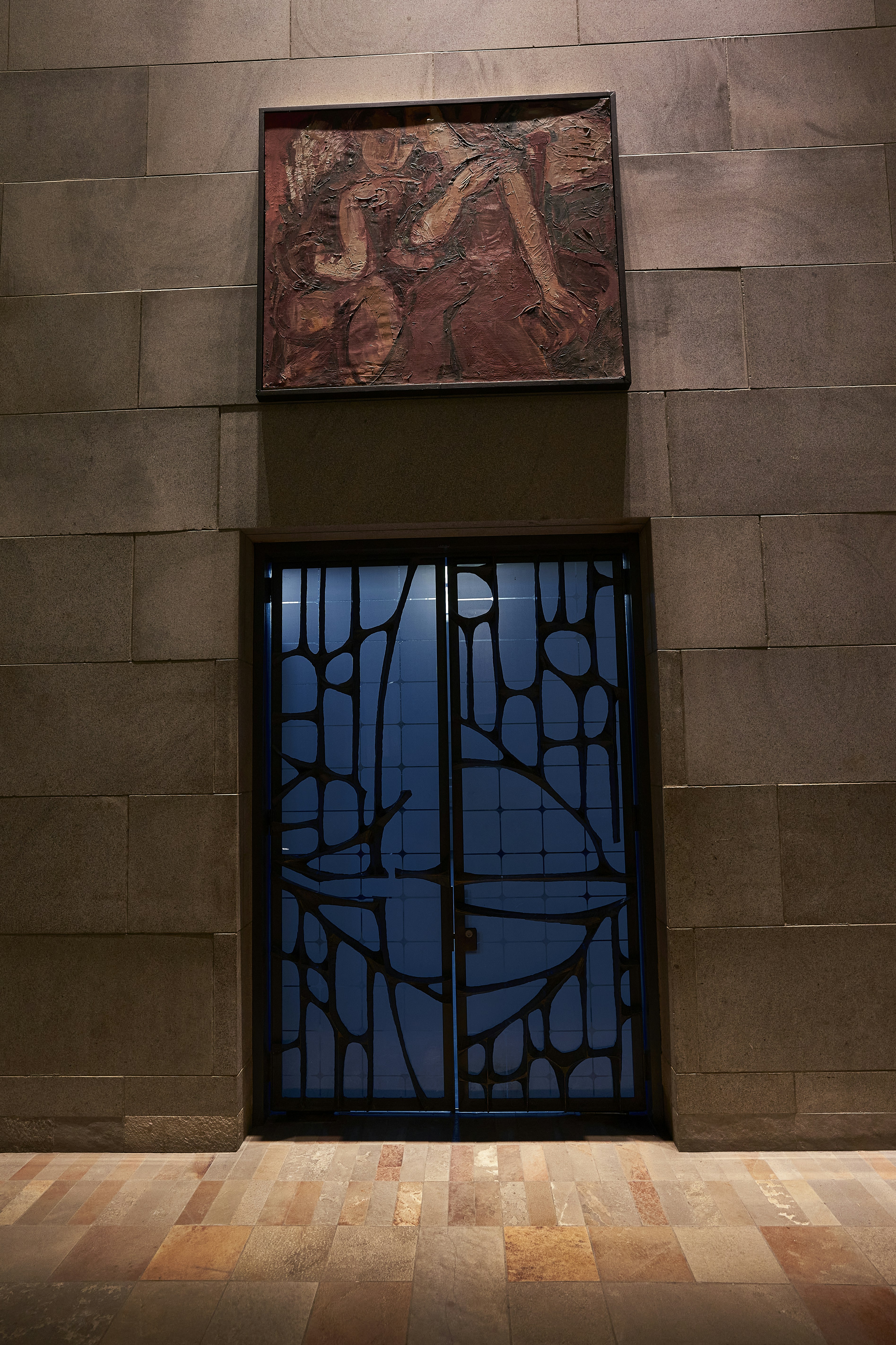a door with a painting on it