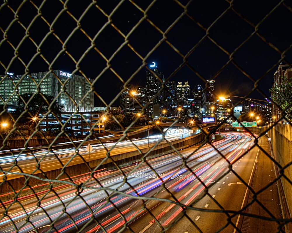 a bridge with lights on it