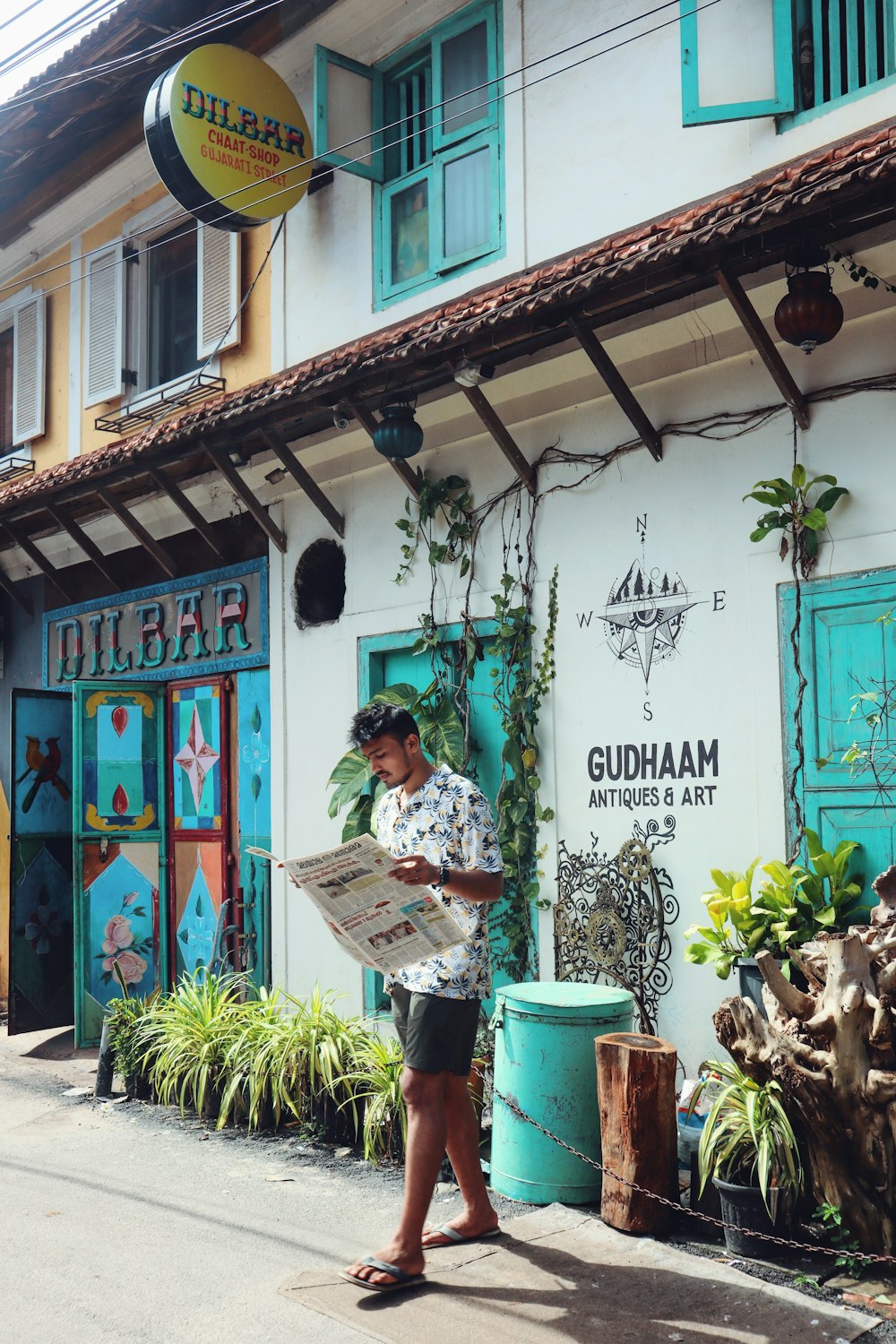 a person reading a newspaper