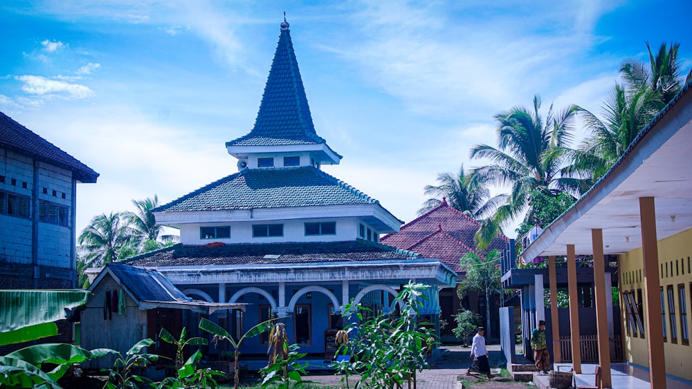 a building with a pointed roof