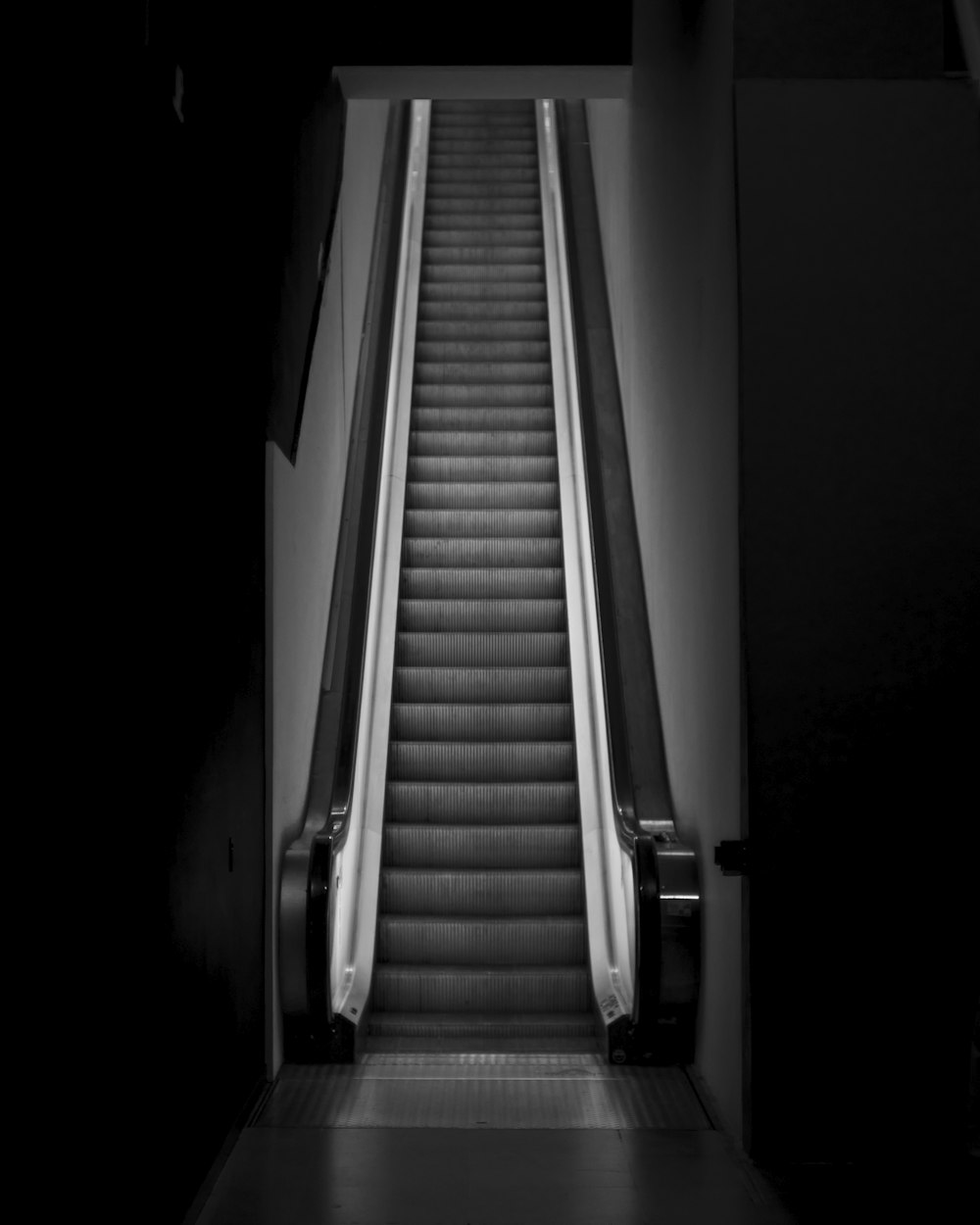 a staircase in a dark room