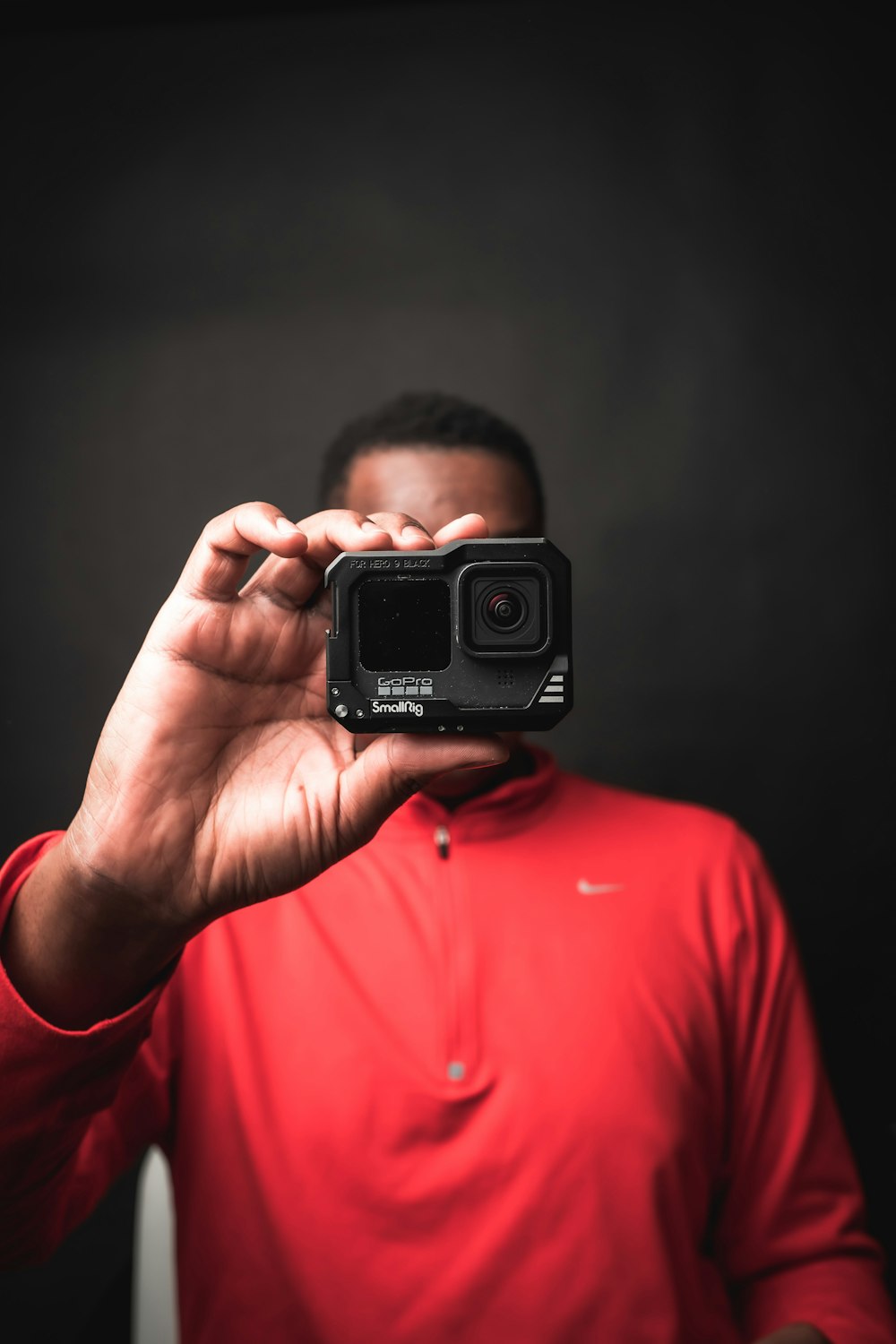 a man holding a camera