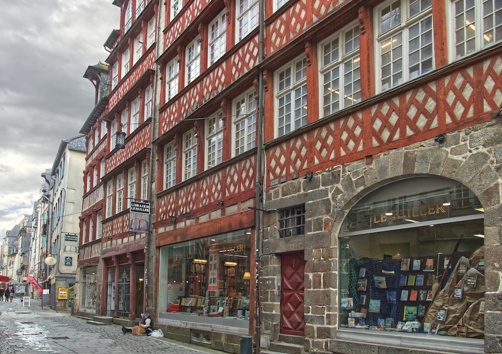 a brick building with a storefront