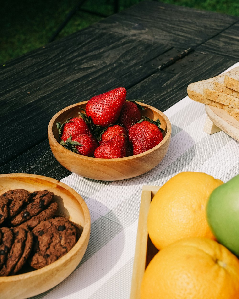 a table with food on it