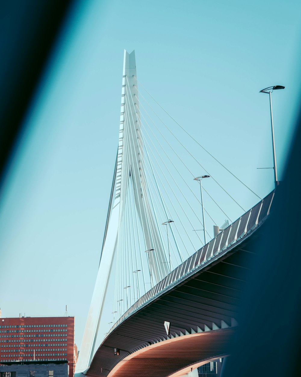 a large bridge with cables