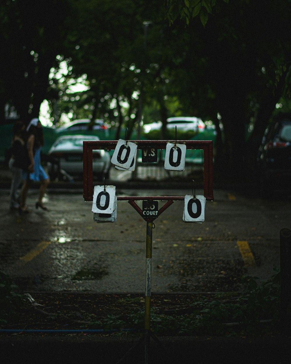 a sign on the street