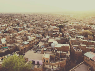 an aerial view of a city