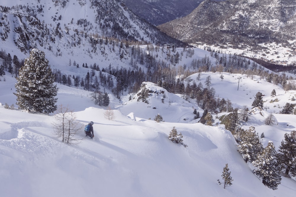 a person skiing down a mountain