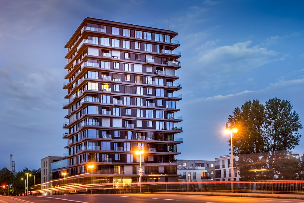 a tall building with many windows