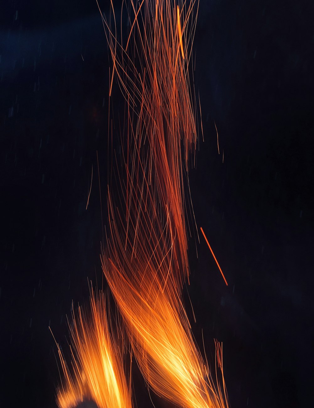 a close-up of a fire