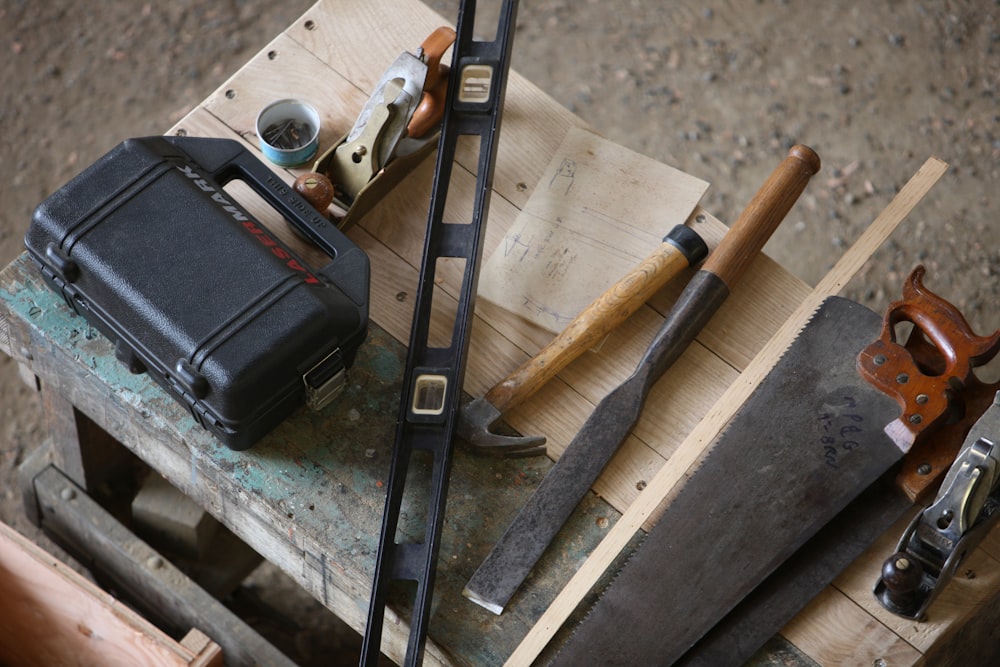 a group of tools in a box