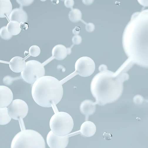 white molecular structure 3D render