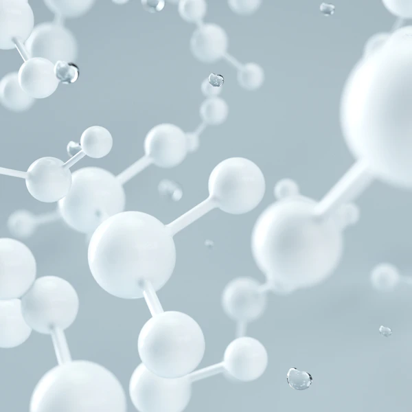 white molecular structure 3D render