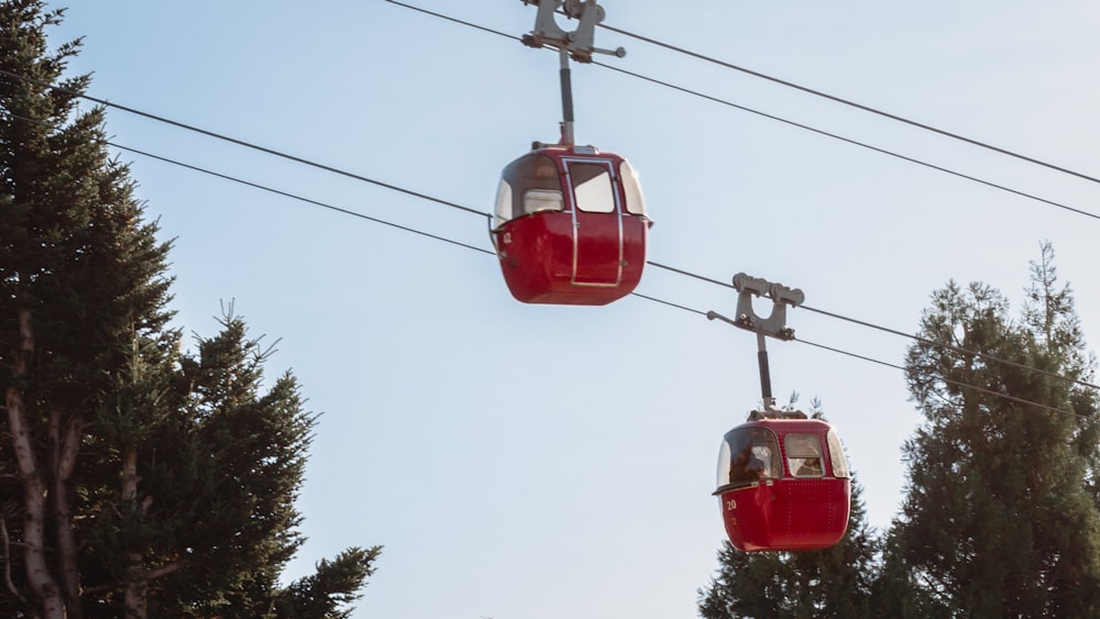 a red cable car