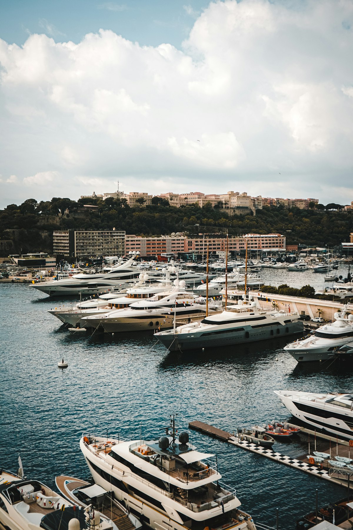 Fontvieille harbour beneath Le Rocher