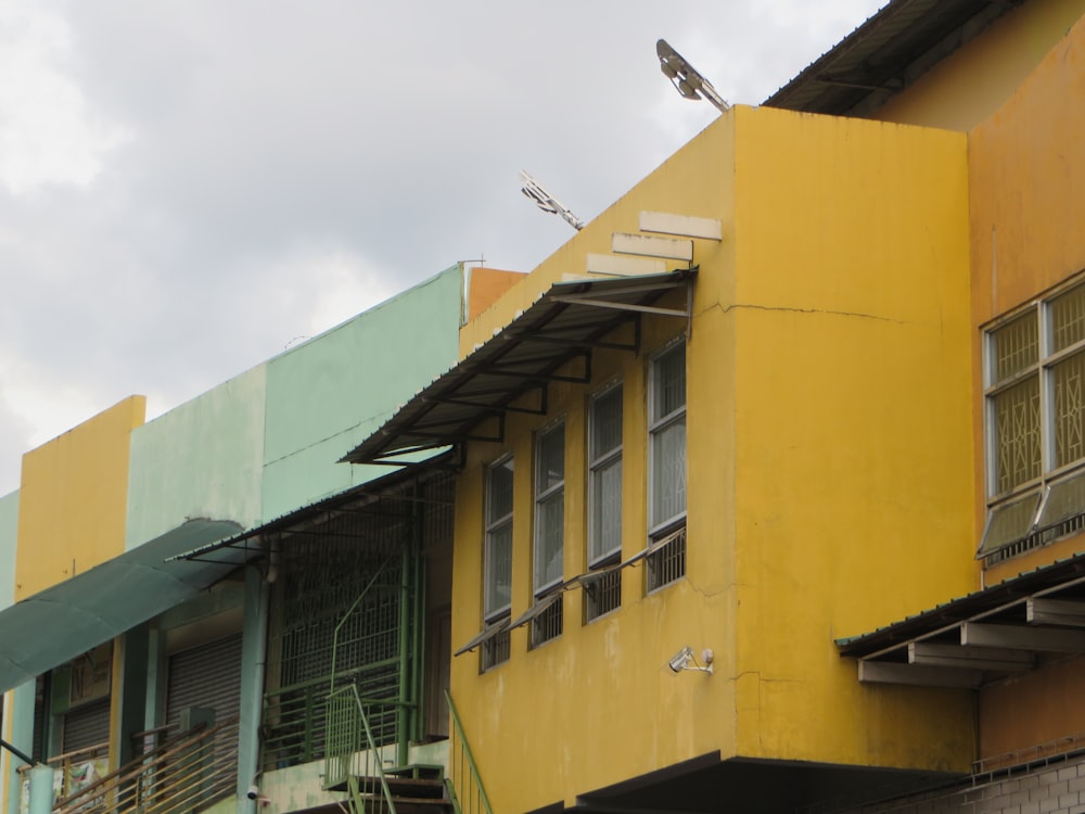 a row of colorful buildings