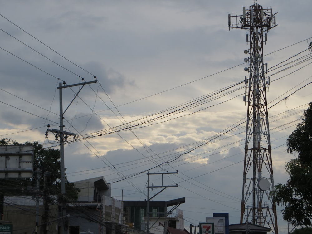 power lines and buildings