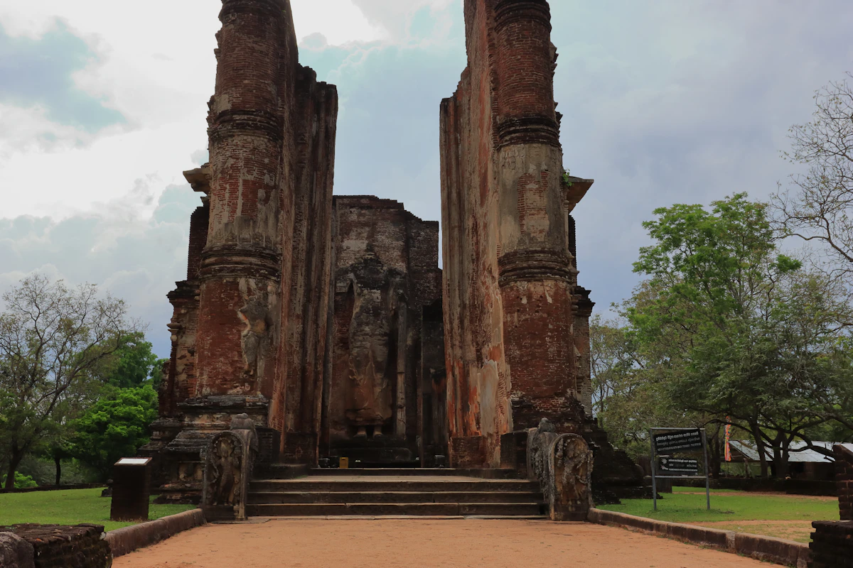 Stone pillars in Polonnaruwa Ancient City
