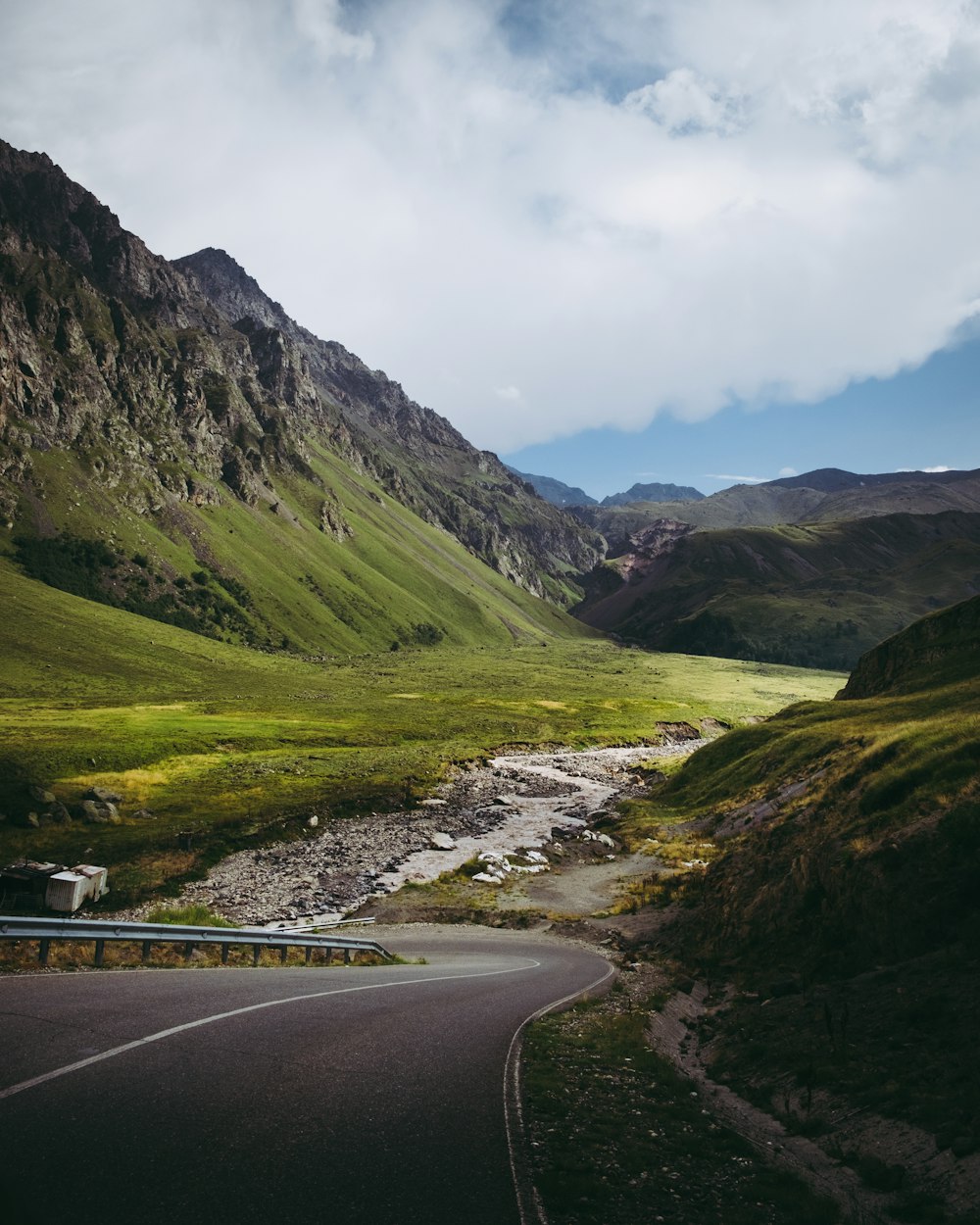 a road going through a valley