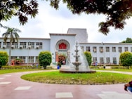 a fountain in front of a building