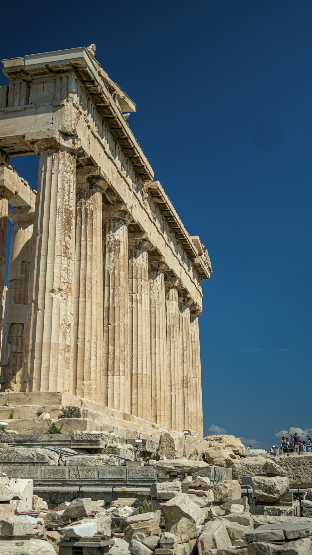 a building with columns