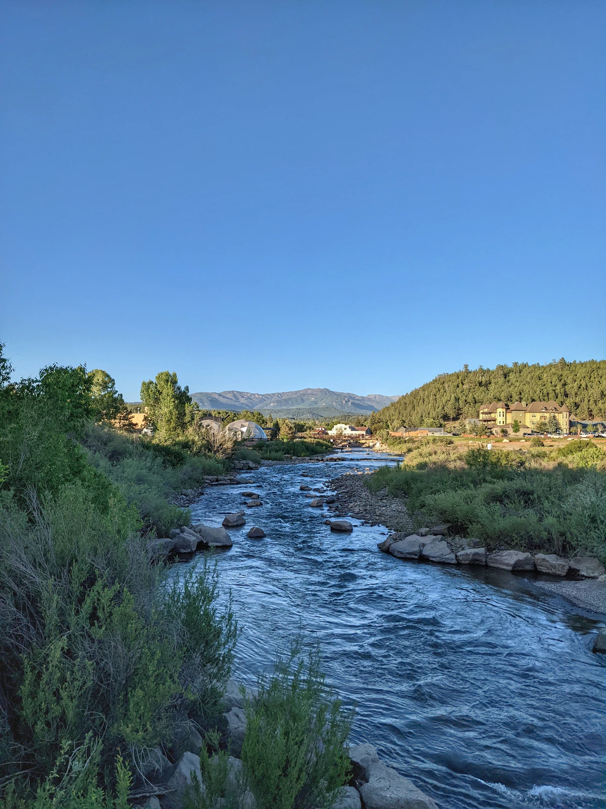 A river flowing through the Yampa Valley landscape near Steamboat Springs, Colorado