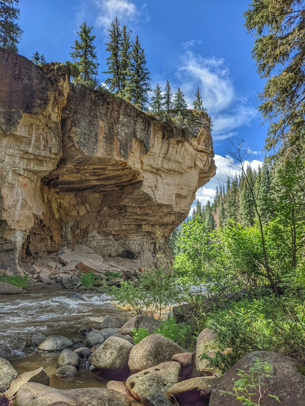 a river running through a rocky area