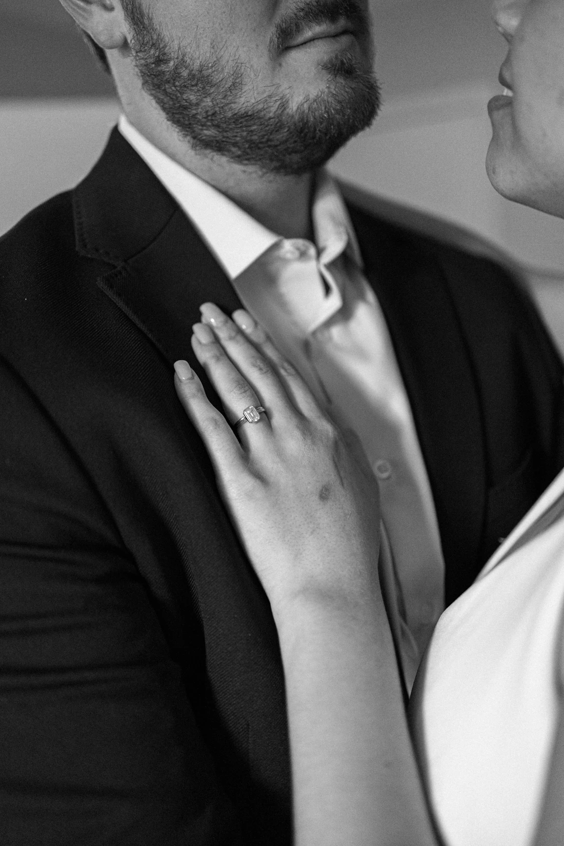 Black and white portrait — black tie