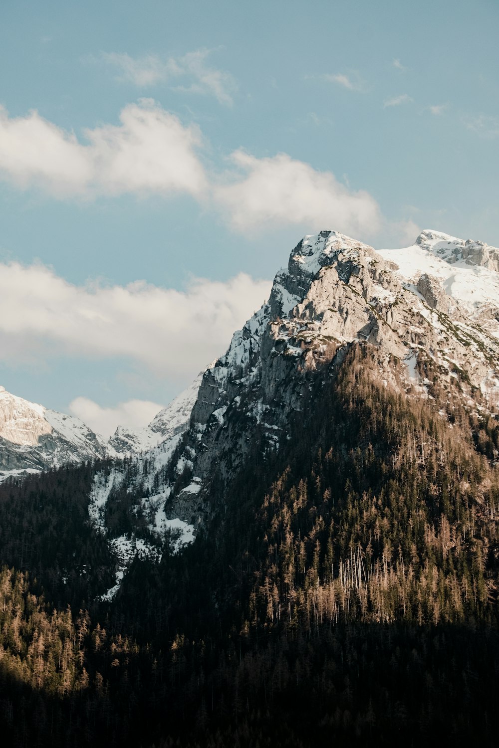 a mountain with snow