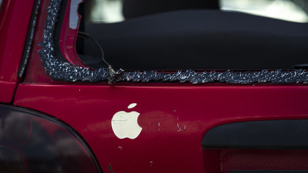 a close up of a car's headlight