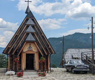 a building with a cross on top