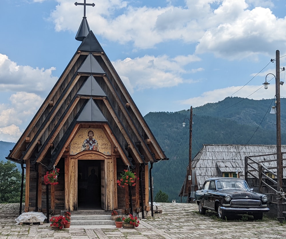 a building with a cross on top