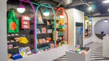 a store with shelves and toys