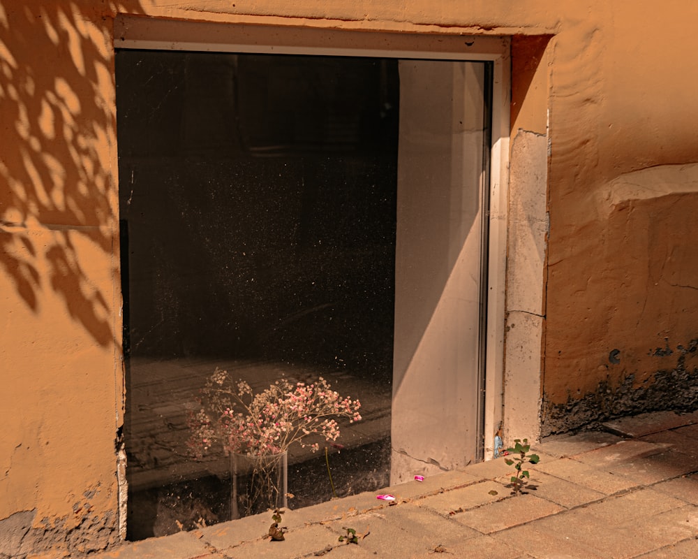 a door with a flower in it