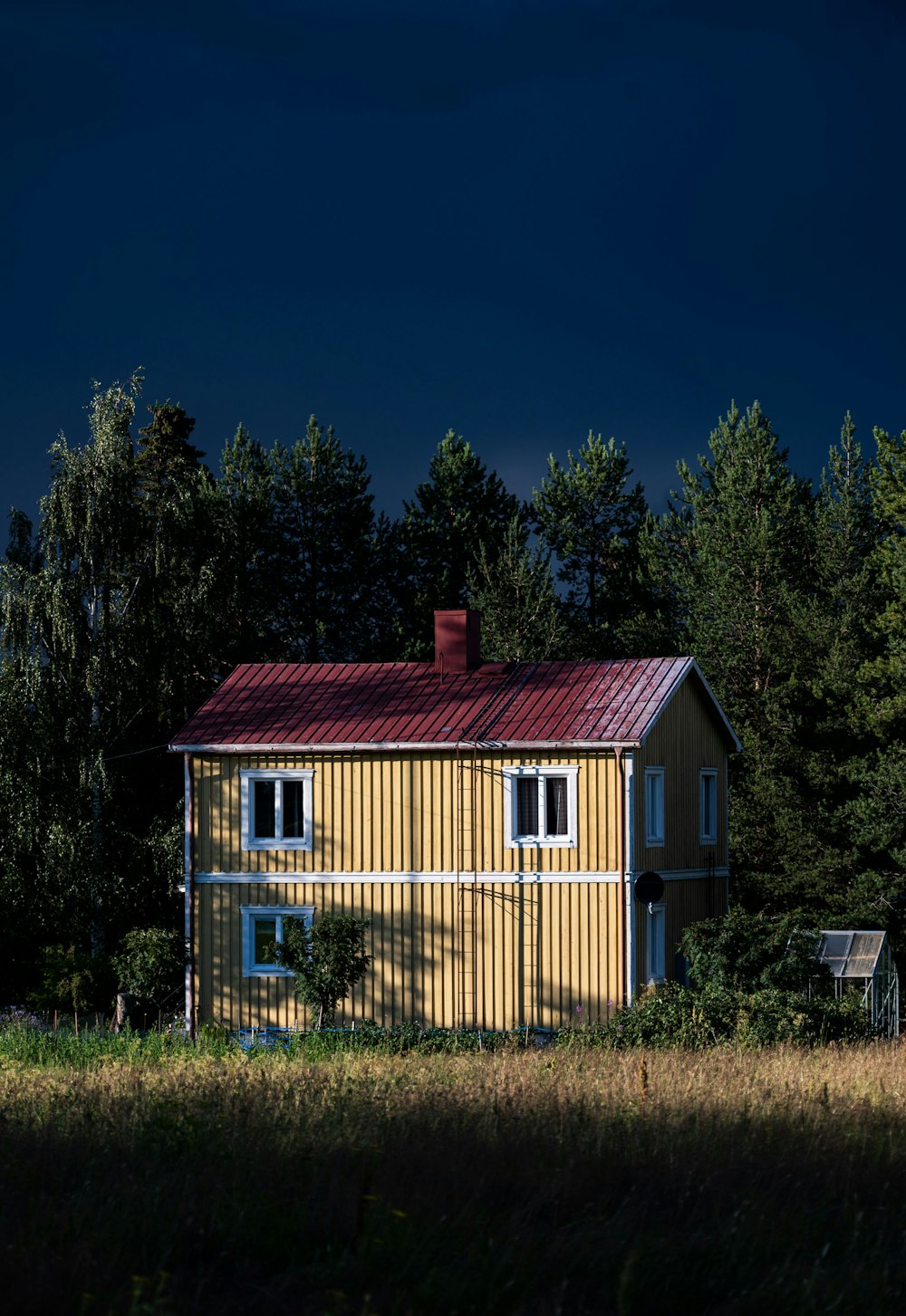 a house with a red roof