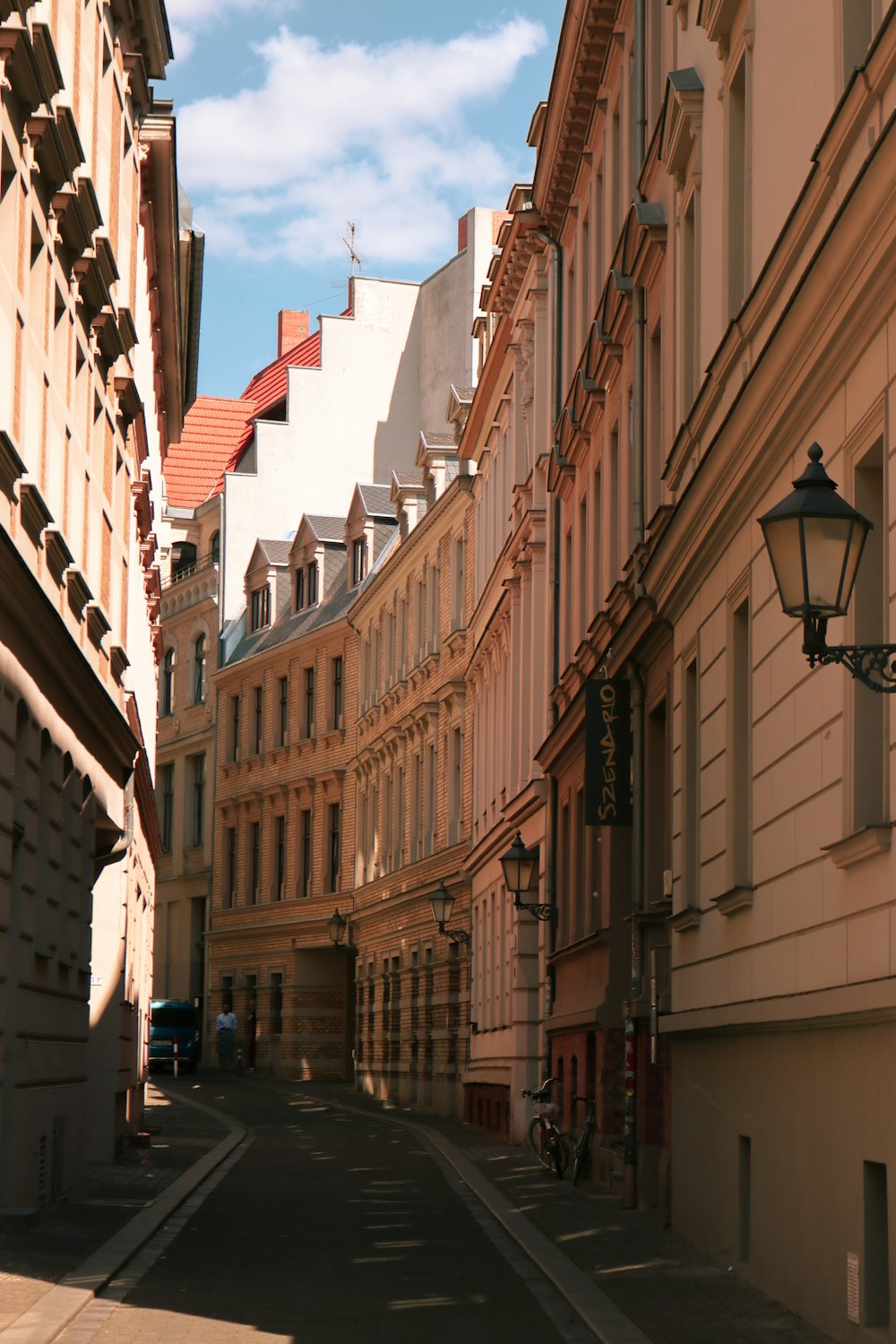 a street with buildings on both sides