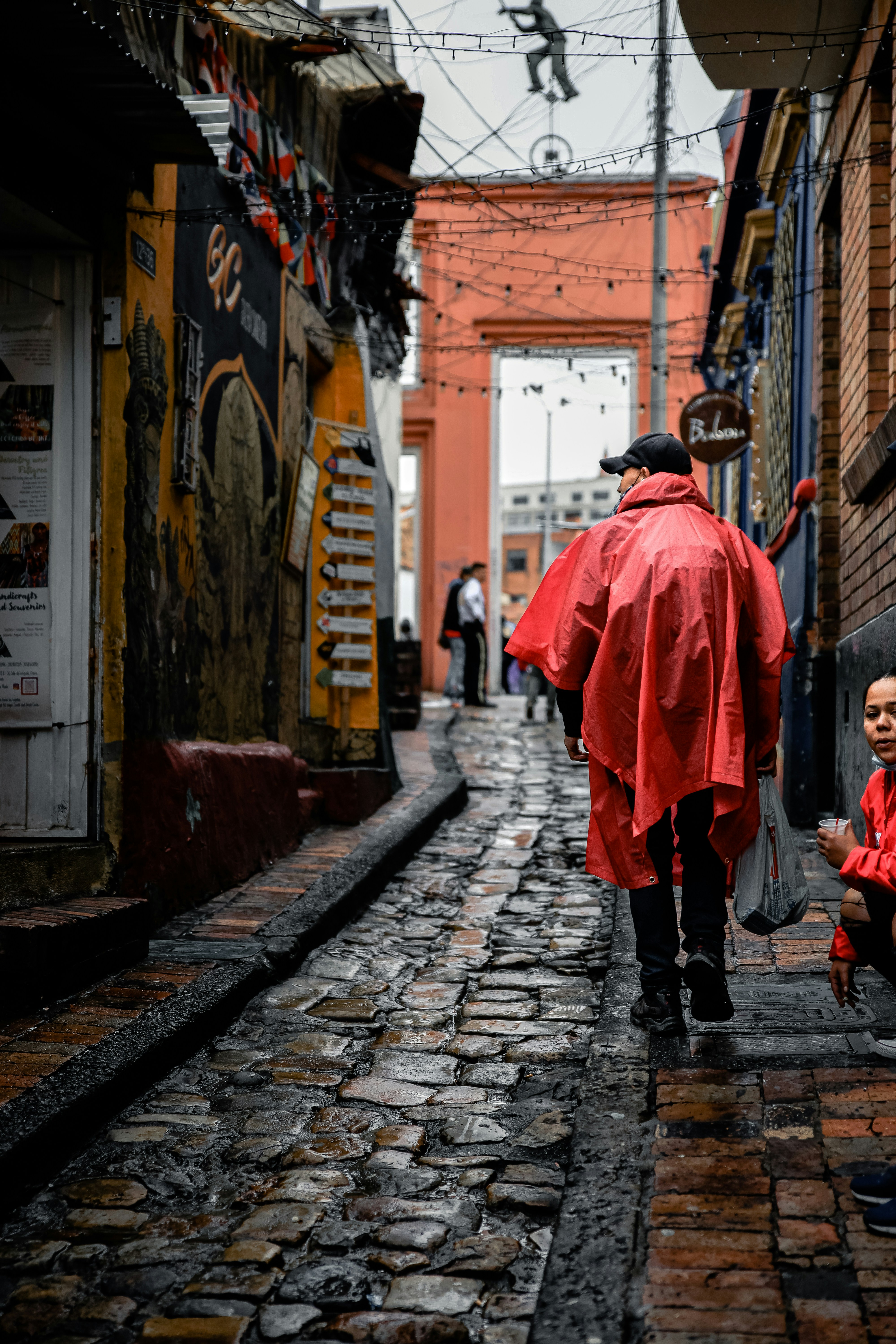 a man walking down a street
