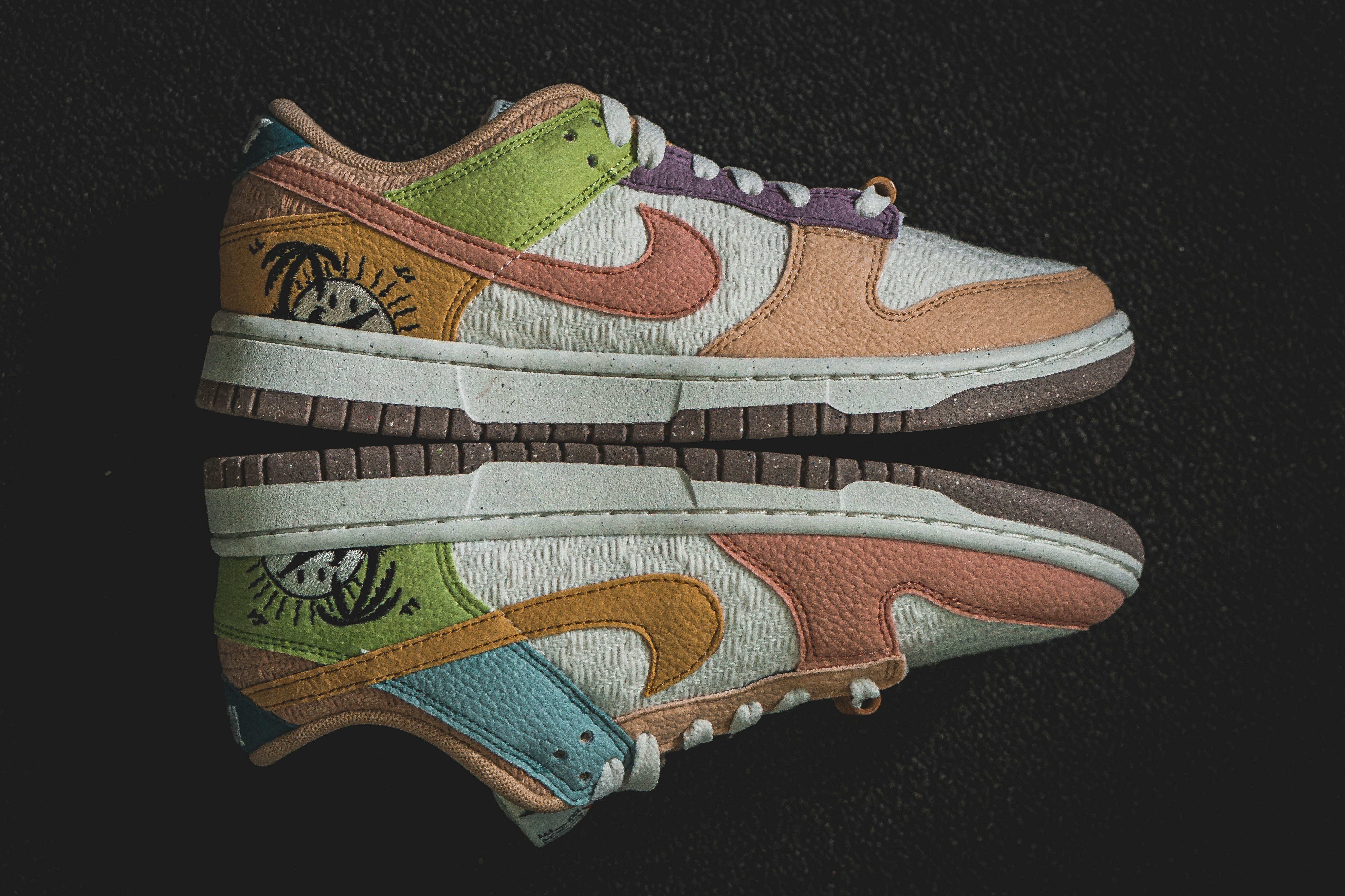 Vibrant Nike sneaker product on dark background