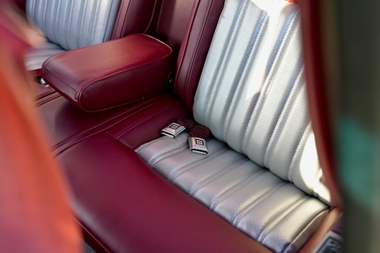 a close up of a car seat