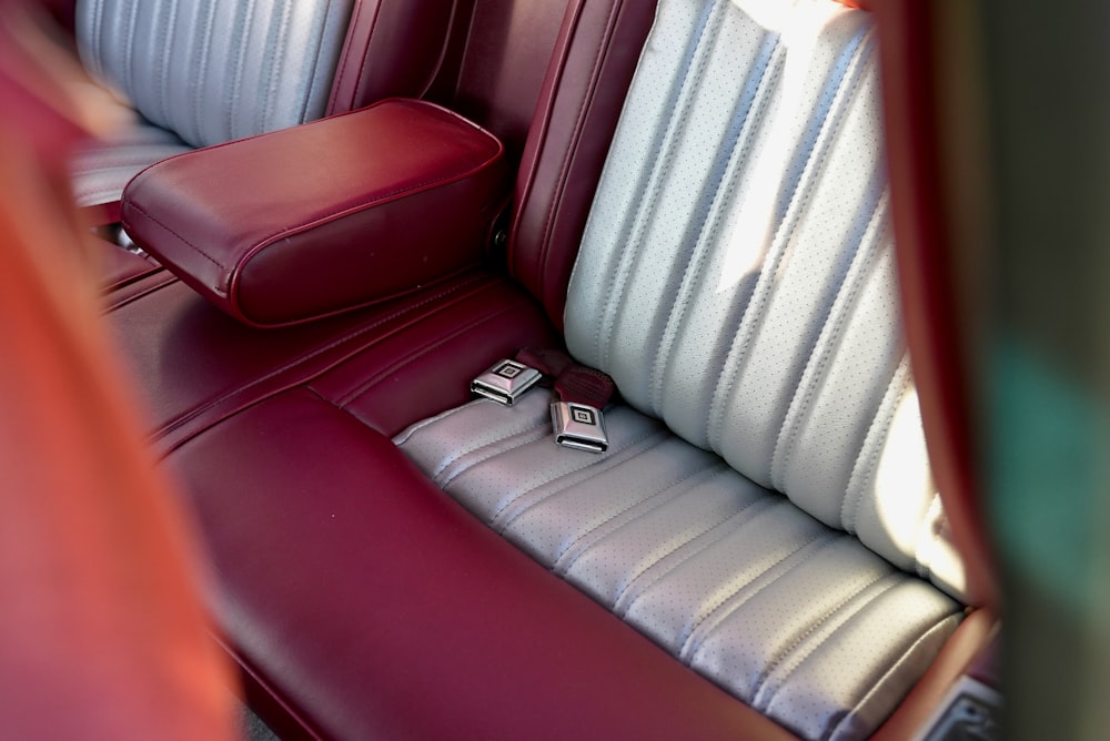 a close up of a car seat