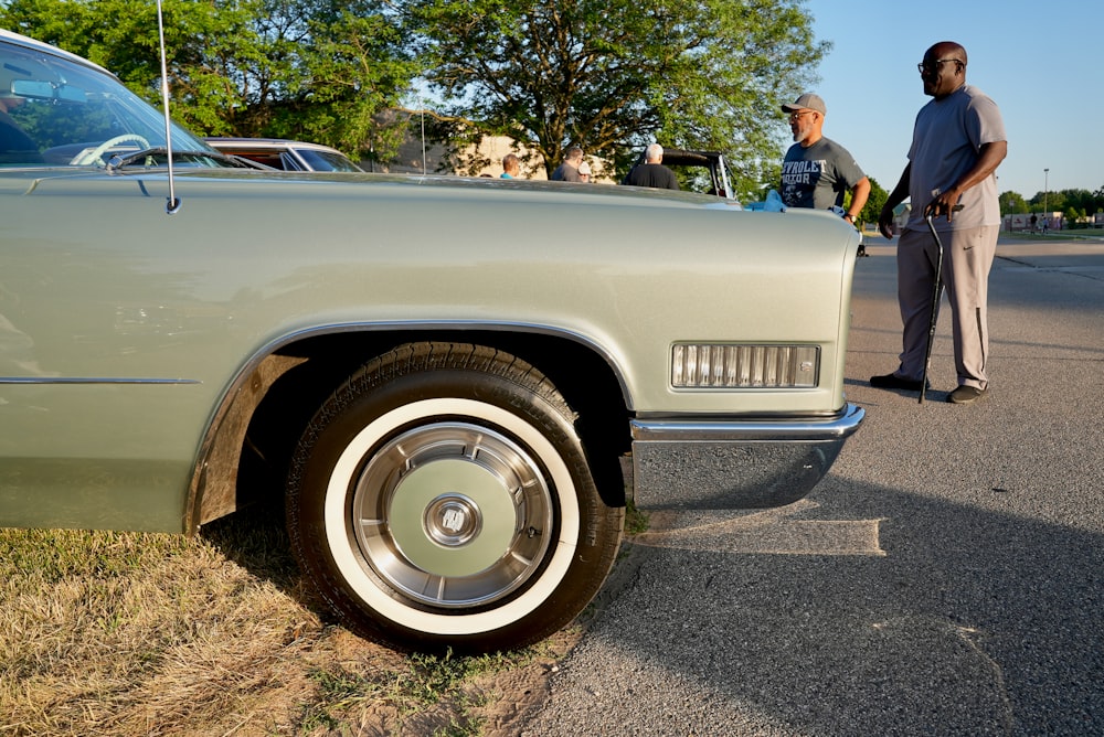 a car with a flat tire