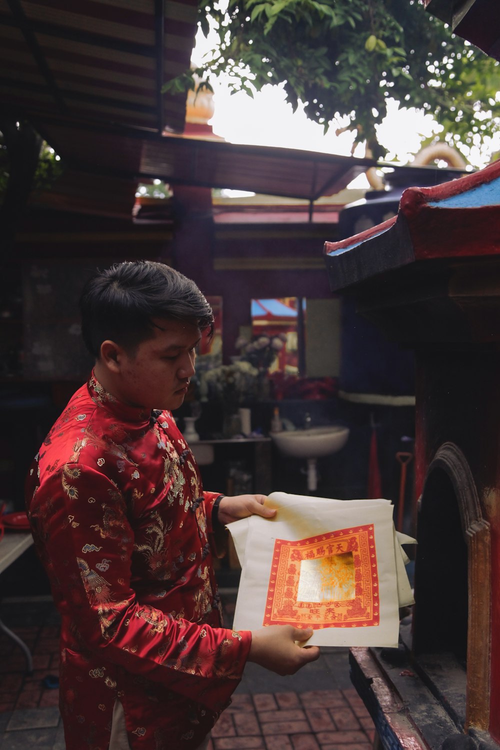 a man reading a book