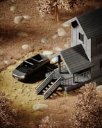 A rugged pickup truck loaded with ministry supplies parked near a dusty corral.