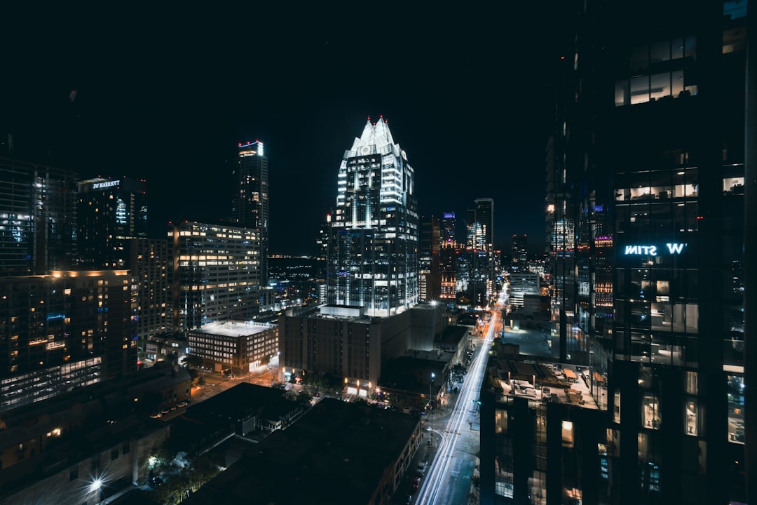 a city at night,