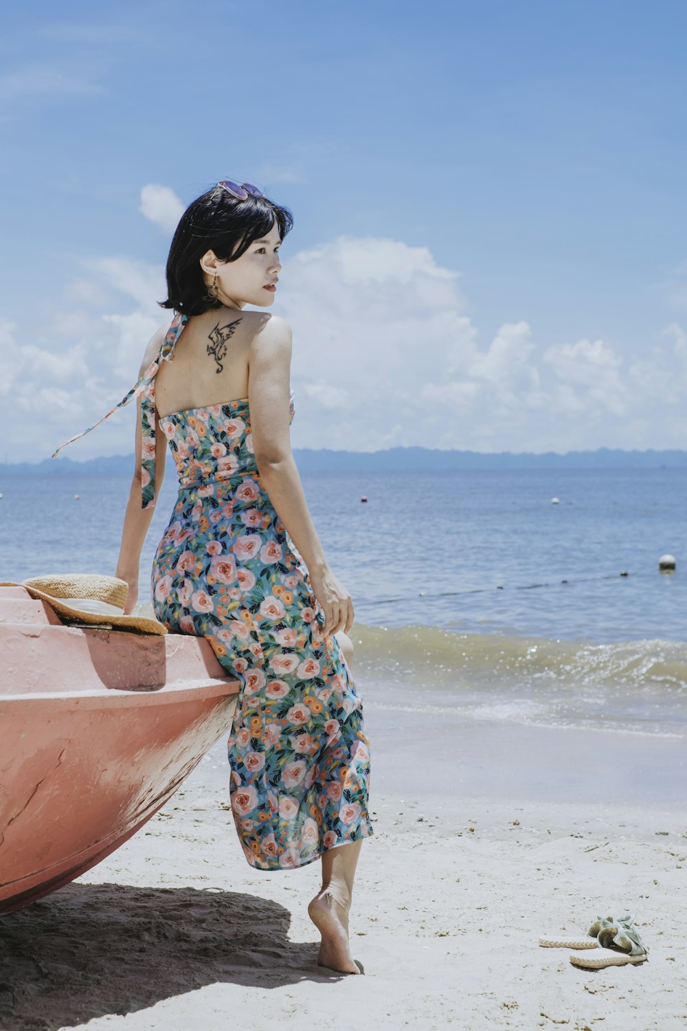 a person standing on a beach