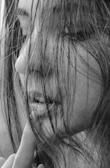 a close up of a woman