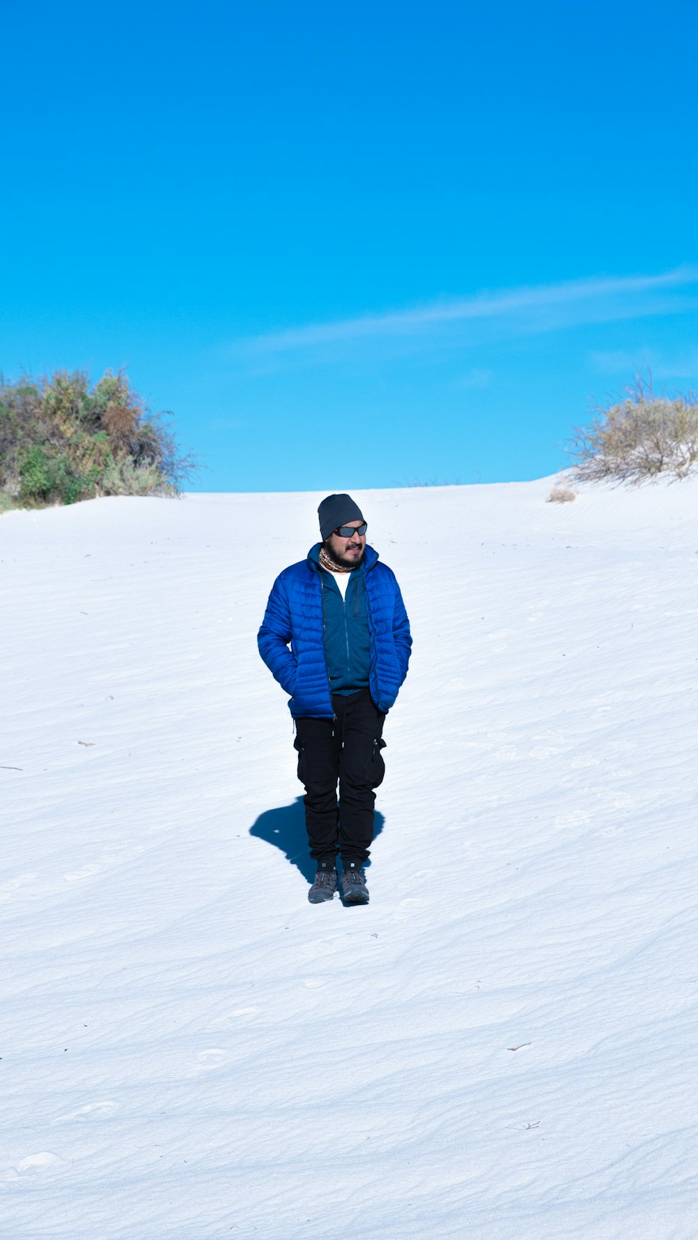 a man standing in the snow