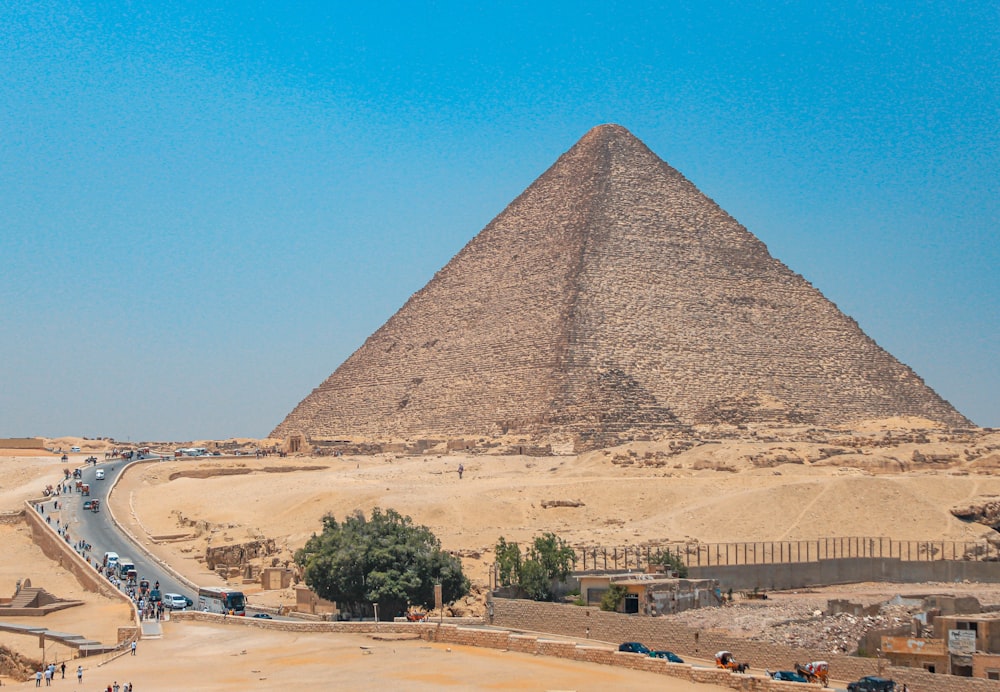 a large pyramid in a desert